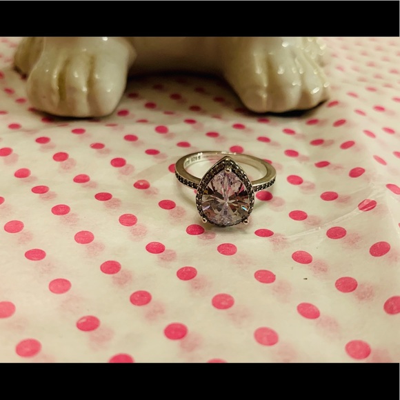 Pandora Sparkling Teardrop Halo Ring - Picture 7 of 7